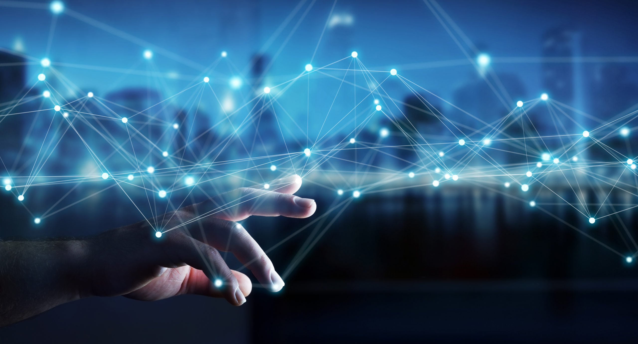 Software Factory 5 businessman using flying network connection 3d rendering scaled